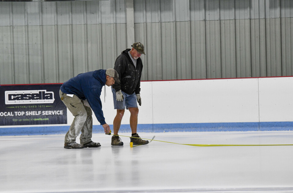 Ice Hocket Rink Brattleboro crew prepares Nelson Withington ice rink for hockey season
